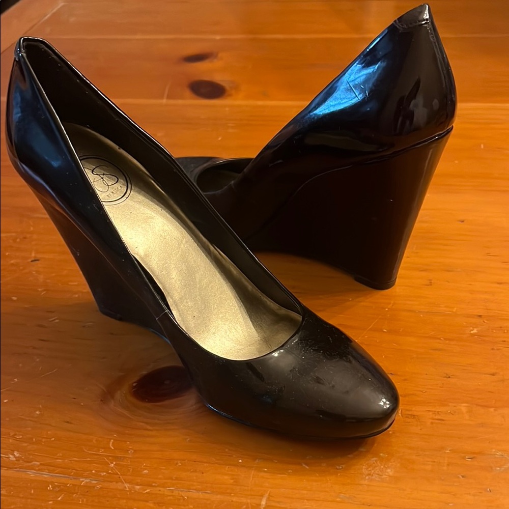 Jessica Simpson Black Wedge Shoes